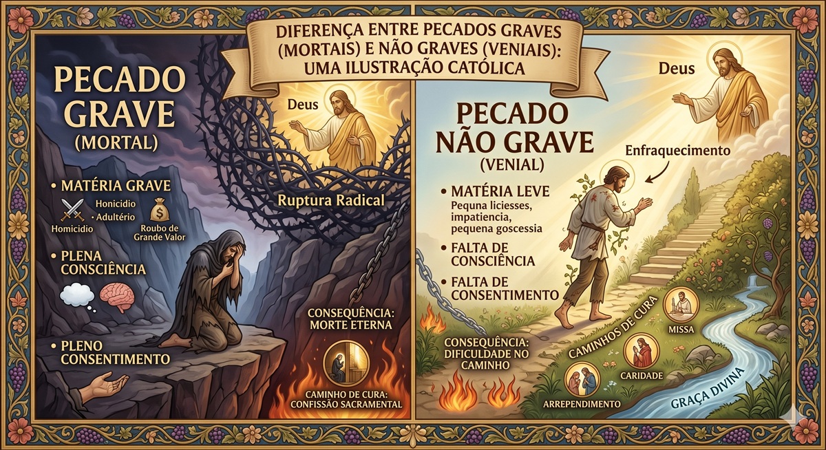 Como diferenciar pecados graves e não graves